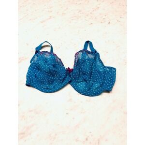 Elomi Turquoise Polka Dot Embroidered Full Coverage Bra 42F